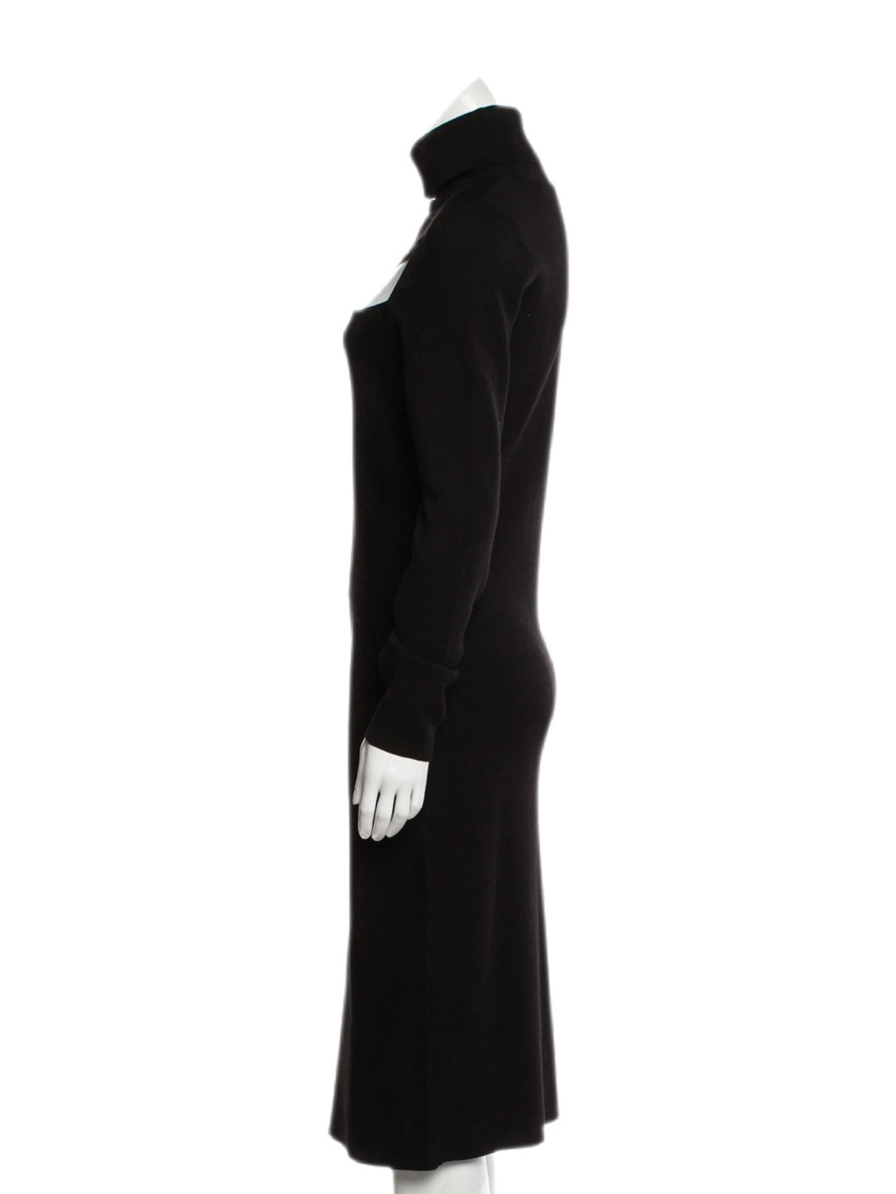 A.L.C. Black Cutout Turtleneck Midi Sheath Dress Size M - Picture 3 of 6